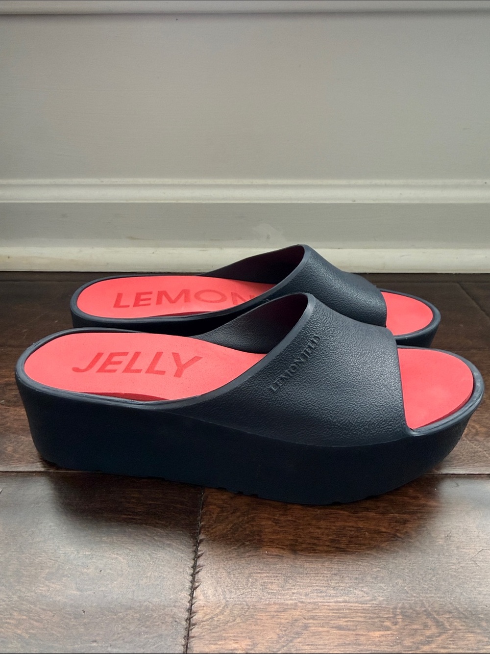 Lemon Jelly navy blue Platform Sandals 38 - Picture 2 of 5
